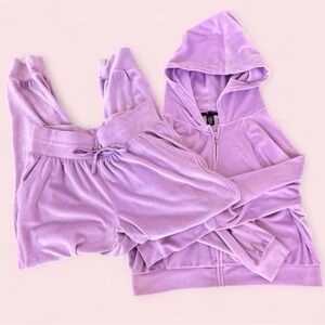 Victoria's Secret PINK Light Purple Velvet Tracksuit Set Size Small